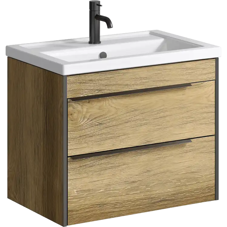 Тумба с раковиной подвесная Aqwella Fargo 70 см, FRG0107DB, цвет Дуб балтийский фото 1