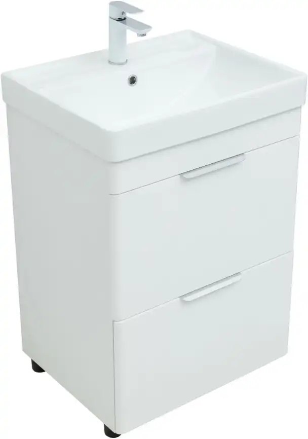 Тумба под раковину Aquanet Ирис new 60 белый глянец (2 ящика) 310152 фото 20