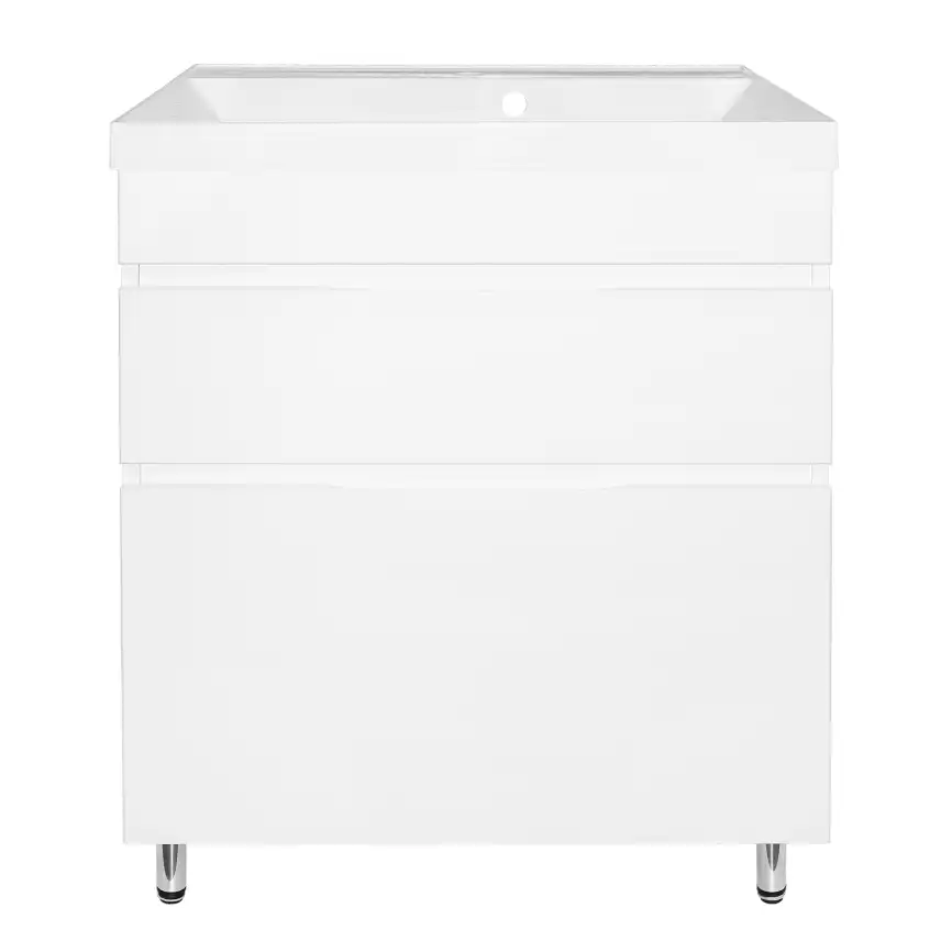 Тумба с раковиной Azario Эстима 70 CS00094594, напольная, Белая глянцевая фото 1