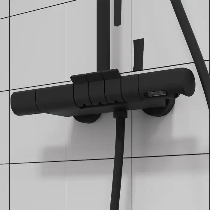 Душевая система для душа IDDIS SpaHome SPHBLTKi06 с термостатом цвет, Матовый черный фото 13