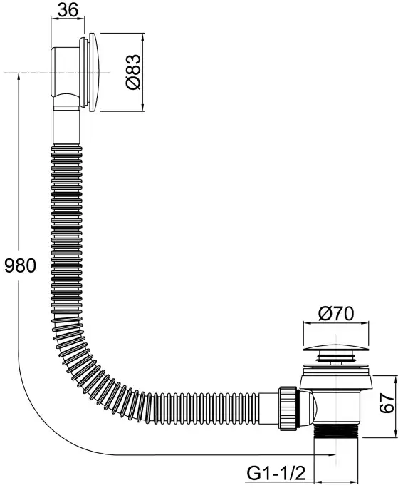 Слив-перелив для ванны Allen Brau Priority 5.31027-00 хром фото 2