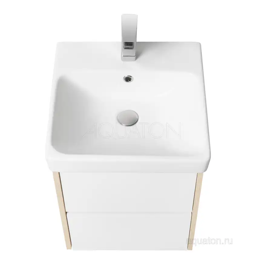 Тумба под раковину Aquaton Сканди 45 1A251601SDB20 подвесная цвет, белый / дуб верона фото 4
