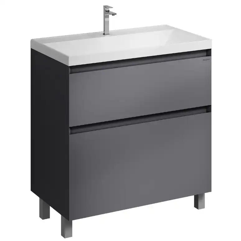 Тумба под раковину Grossman Меркадо 80 напольная, графит матовый (108075) фото 1
