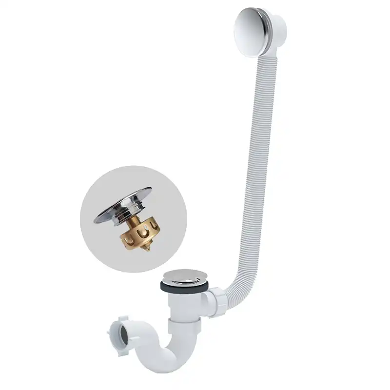 Слив-перелив Radomir chrome Click-Clack с сеточкой, с сифоном 2-19-0-0-9-000 фото 4