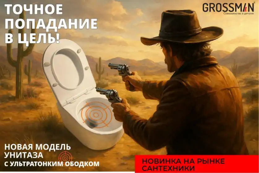 Новинки! Унитазы с ультратонким ободком THIN RIM TM Grossman